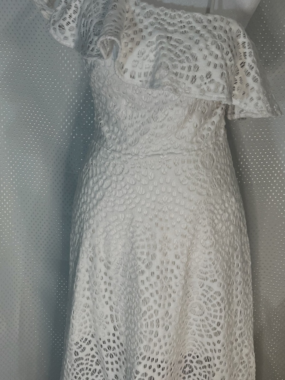 Lilly Pulitzer White One-Shoulder Lace Dress